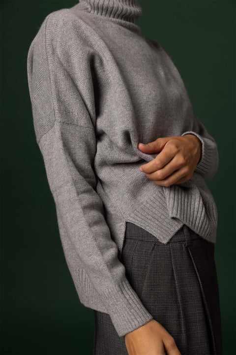 Turtleneck cashmere - Stone